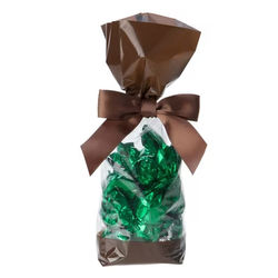 Medium Tall Brown and Clear Gusset Bags - Great for Peppermint Patties or Caramel Bars Bag Size: 2 5/8" x 1 7/8" x 10 3/4" 100 Bags