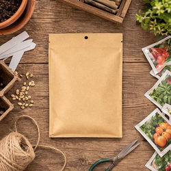 Kraft Compostable Heat Seal Bags 6 3/8" x 9 3/16" 100 pack