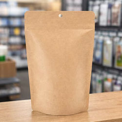 Kraft Eco Stand Up Pouch 4 5/8" x 2 1/2" x 6 3/8 " 100 pack