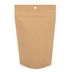 Kraft Stand Up Zipper Pouch with Hang Hole 5 1/8" x 3 1/8" x 8 1/8" 100 pack