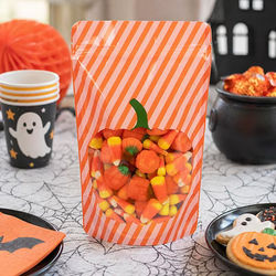 Pumpkin Stand Up Zipper Pouch 5 1/8" x 3 1/8" x 8 1/8" 25 pack