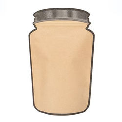 Kraft Mason Jar Pouches with Zipper 100 Pack 5 1/8" x 3" x 8 1/8"