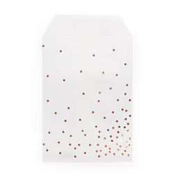 Paper Treat Bags Rose Gold Dots 3" x 5" 100 pack GPB35RD