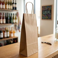 Kraft Paper Merchandise Handle Bags 50 Pack 5 7/8" x 3 9/16" x 12 5/8"