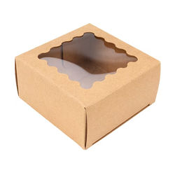 Kraft Paper Window Box w/ Scalloped Window 2 3/4" x 1 7/16" x 2 3/4" 25 pack