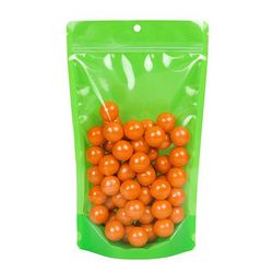 Green Neon Stand Up Pouch w/ Hang Hole 6 3/4" x 3 1/2" x 11 1/4" 100 pack ZBGN4GR