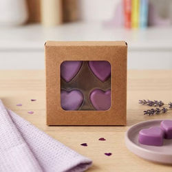 Kraft Artisan Candy Box Set, Heart Insert 2 3/4" x 13/16" x 2 11/16" 25 pack