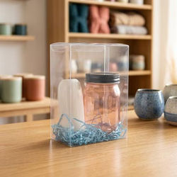 rPET Crystal Clear Pop & Lock Box 5 3/8" x 3" x 7 3/8" 25 Pack