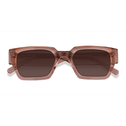 Unisex s rectangle Translusant Peach Acetate Prescription sunglasses - Eyebuydirect s Pomade