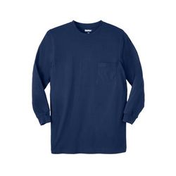 Men’s Big & Tall The Ultra-Light Comfort Long-Sleeve Tee by KingSize in Navy (Size 9XL)