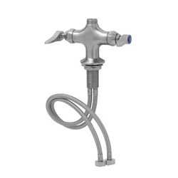 T&S S-0200-LN Deck Mount Faucet Less Nozzle, Single Hole Base, Stainless Steel