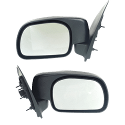 2007 Ford F-250 Super Duty Driver and Passenger Side Mirrors, Manual Adjust, Non-Heated, Manual Folding, Textured Black, Standard Type, Paddle Style, Crew Cab Pickup