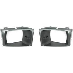 2002 Ford F-450 Super Duty Driver and Passenger Side Headlight Doors, Painted Black and Silver, For Models with Sealed Beam Headlights