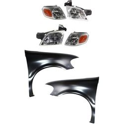 2002 Pontiac Montana 6-Piece Kit Front, Driver and Passenger Side Fender, Includes Corner Lights and Headlights