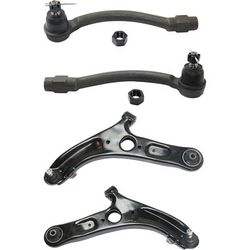 2015 Hyundai Veloster 4-Piece Kit Front, Driver and Passenger Side Control Arm, includes Outer Tie Rod Ends