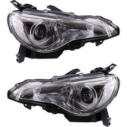 2014 Scion FR-S Driver and Passenger Side Headlights, with Bulbs, Halogen, with Wiring Harness