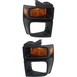 2017 Ford E-350 Super Duty Driver and Passenger Side Parking Lights, without Bulbs, with Sealed Beam Headlights, CAPA Certified