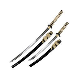 BattleBlades Kogane No Senshi Daisho Sword Set 1095 Honsanmai Carbon Steel 40.3in Katana w/ 20.1in Blade 31in Wakizashi w/ 20.88in Blade BB-KNSHD