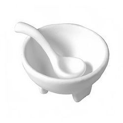 Bugambilia MJS01GB 6 3/4 oz Molcajete - Resin Coated Aluminum, Granite Black