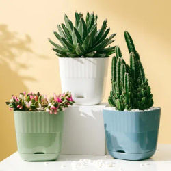 Grand pot de fleurs en plastique 1 pièce style nordique simple 216.239.céramique résine plastique