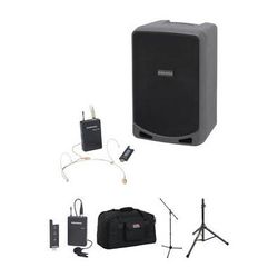 Samson Expedition XP106wDE Portable PA System Kit with Wireless Headset Mic, Lav M SAXP106WDE