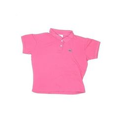 Lacoste Short Sleeve Polo Shirt: Pink Tops - Kids Girl's Size 20