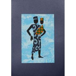 Father's Pride III,'Signed Father and Child Painting with Cotton Accents'