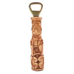 Floral Refreshment,'Handcrafted Suar Wood Floral Bottle Opener from Bali'