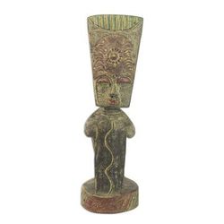 Wood statuette, 'Reconciliation' - Cultural Wood Sculpture