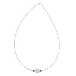 Touch of Rose,'Rose Quartz and Garnet Pendant Necklace from Thailand'