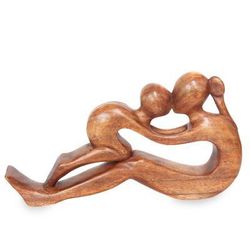Wood sculpture, 'Endless Love'