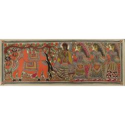 the Cowherd' - Indian Madhubani Folk Art Painting