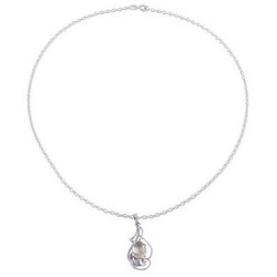 Lavish Vines,'Rhodium Plated Lemon Quartz Pendant Necklace from India'