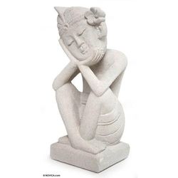 Sandstone sculpture, 'Sleeping Boy' - Original Sandstone Statuette