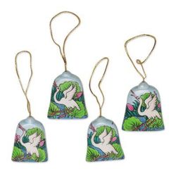 Heron Lake,'Hand Made Heron at Lakeside Holiday Ornaments (Set of 4)'