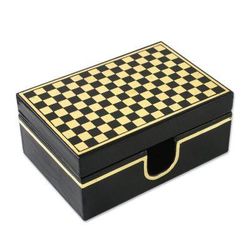 'Chess' - Handcrafted Lacquerware Mango Wood Decorative Box