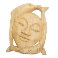 Dolphin Lady,'Wood mask'