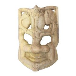Wood mask, 'Three Best Friends'