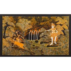 Lord Rama and the Golden Deer,'Unique Cotton Batik Ramayana Painting'