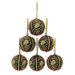 Forest Bliss,'Fair Trade Beaded Christmas Ornaments (Set of 6)'