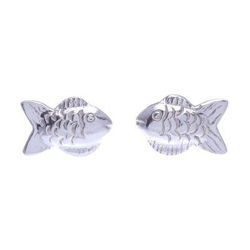 Bubble Blower,'Thai Sterling Silver Stud Earrings with Fish Motif'