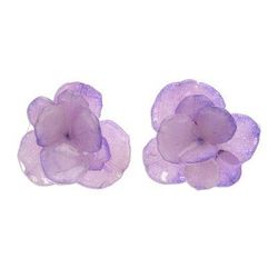 Purple Hydrangea,'Thai Resin Coated Purple Hydrangea Bloom Post Earrings'