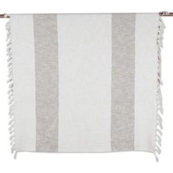 Diamond Elegance in Umber,'Brown and Ivory Cotton Throw Blanket'