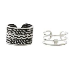 Ties That Bind,'Braid Motif Sterling Silver Ear Cuffs from Thailand'