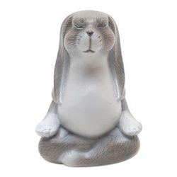 Pregnant Yoga,'Hand Carved Suar Wood Bunny Statuette'