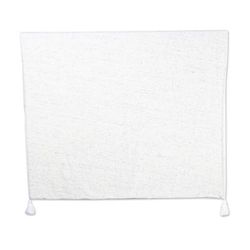 Snowy Embrace,'Fluffly White Cotton Blend Throw Blanket with Tassels'