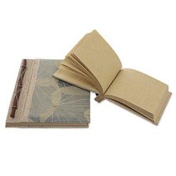 Autumn Spirit in Grey,'Handcrafted Pair of Rice Paper Notebooks from Indonesia'