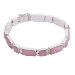 Rose quartz wristband bracelet, 'Sweetheart'