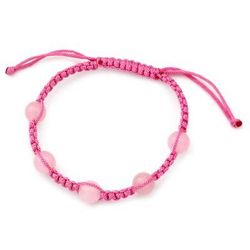 'Harmony in Pink' - Rose Quartz Shamballa Bracelet from India