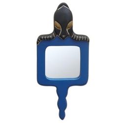 Queen Amina,'Blue Ofram Wood Wall Mirror'